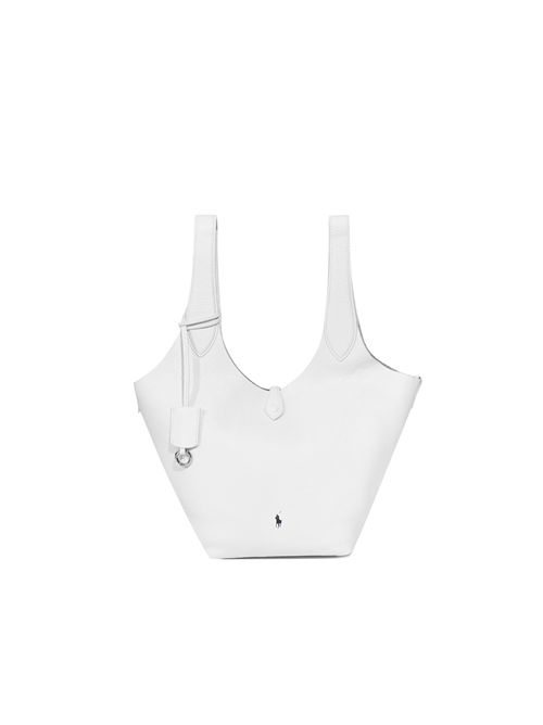 Borsa Tote in pelle con ricamo Polo Pony White POLO RALPH LAUREN | 428938031012